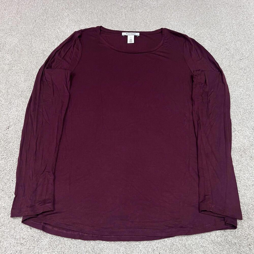 White House Black Market Blouse Women’s Red Long Sleeve Size Small